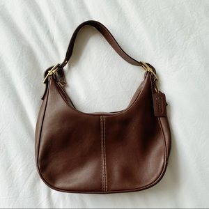Authentic Brown Leather Coach Shoulder Bag